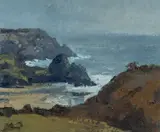 Three Cliffs from Penmaen by Gareth Thomas, oil on board, sold Apr 2024