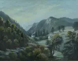 Glaspwll, Llyfnant Valley by Alfred Worthington, oil on board, sold Apr 2024