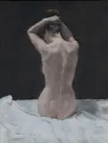 Tie by David Knight, oil on canvas, sold Apr 2024