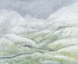 Snowstorm by Helen Steinthal, oil on canvas, offered Apr 2024