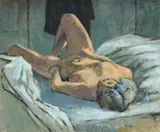 Nude Study No.4 by John Elwyn, 1990, oil on board, sold Apr 2024