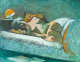 Artist's studio stamp verso by John Elwyn, oil on board, sold Apr 2024
