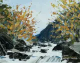 Possibly Afon Glaslyn by Matthew Snowden, acrylic on panel, sold Apr 2024