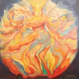 Vishnu by Rita Smith, oil on board, sold Apr 2025