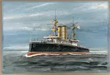 HMS Magnificent by Harry Price, 1903, watercolour and gouache, sold Apr 2025