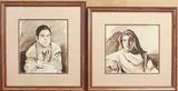 Portrait of a young lady seated by Sandee Gibson, watercolor, offered Mar 2025