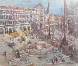 St Mark's Square by Rita Smith, oil on board, sold Feb 2025