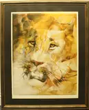 Portrait of a lion limited edition colour print by Nico Vosloo, print, offered Feb 2025