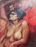 Female nude by Rita Smith, oil on board, sold Jan 2025