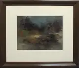 Hampstead Heath I by Ingrid Barron, oil on board, sold Dec 2024