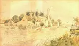 Horning Ferry, Norfolk by William Leslie Rackham, watercolour, offered Dec 2024