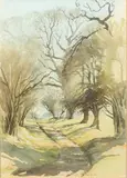 Towards Ladyhill, Dallowgill by Stephen Weld, watercolour, sold Dec 2024