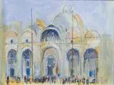 St Marks by Michael Walsh, gouache and acrylic on card, sold Nov 2024