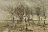 Winter Weather on the Buckenham Ferry Road by Aubrey Aston Blake, oil on canvas, sold Oct 2024