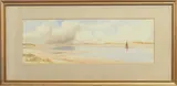 Estuary at low tide by Frederick Henry Partridge, 1923, watercolour, sold Oct 2024