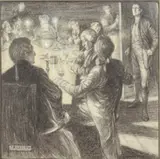 The Lords roared at Winn by Jonathan Radcliffe Skelton, drawing, sold Oct 2024