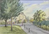 Church Lane, Charlbury by Susan Woolley, watercolour, sold Aug 2024