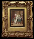 The Connoisseurswatercolour by Gustave David, 1890, watercolor, sold Aug 2024