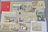 Watercolours and by James Marshall Heseldin, pencil, sold Mar 2021