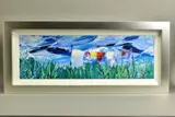 'OUT ON THE LINE', washing drying on a line, signed bottom right, by Duncan MacGregor, oil on board, sold Mar 2021