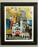 A night at the theatre by Richard Burel, mixed media on board, sold Mar 2021