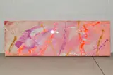 'ORANGE ANGEL - 2 PAC', an abstract study by the award winning by Antonio Russo, oil, sold Mar 2021