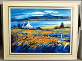 Golden fields, evening by Lynn Rodgie, oil on canvas, sold Mar 2021