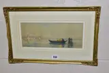 A fisherman in his boat tending to his nets, sailing by Edmund Aubrey Hunt, watercolour on paper, sold Mar 2021