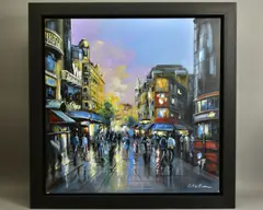 Leicester square, london iii by Csilla Orban, oil on canvas, sold Feb 2021