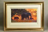 Backlit gold by Rolf Harris, print, sold Feb 2021