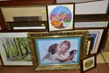 ETC, to include a gilt framed print of cupid and psyche by by Assorted Prints And Amateur Watercolours, print, sold Feb 2021