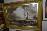 a pastoral landscape with cattle beneath a windmill, signed by John Keeley, watercolour on paper, sold Feb 2021
