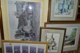 comprising a signed limited edition Eric Sturgeon rural village scene, framed, by Framed Prints, print (other), sold Feb 2021