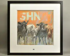 Ranch cows ii by James Bartholomew, pastel on paper, sold Jan 2021