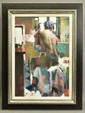 'THE BATHER', a limited edition print of a female nude 22/195, signed by Christian Hook, print, sold Jan 2021