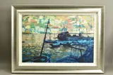 Greek fishing village by Rolf Harris, print, sold Jan 2021