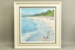 Enjoying the summer sun by Hilary Burnett Cooper, oil, sold Jan 2021