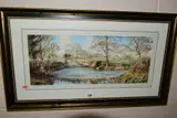 'Far Hoar Cross Ford', a stream running through a rural landscape by Rex Preston, watercolour on paper, offered Jan 2021