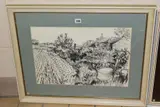 'Fenland at Wisbech St Mary', a rural scene signed bottom right, by Noel Brannan, 1973, drawing, sold Jan 2021