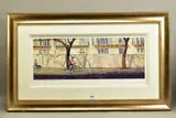 Cyclist, bayswater road by Rolf Harris, print, sold Jan 2021