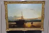 A 19th century study of fishermen unloading their catch at sunset by Luigi Steffani, oil on canvas, sold Jan 2021