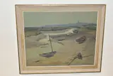 a creek at low tide, dinghys at their moorings, signed bottom right, by Frank L. Cramphorn, oil on board, sold Jan 2021