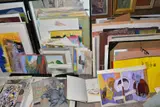 a large quantity of paintings and drawings from the studio of by Michael Haswell, pencil and charcoal, sold Jan 2021