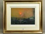 Battersea power station in fog by Rolf Harris, print, sold Jan 2021