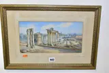 ancient ruins, signed bottom right, watercolour on paper, by Gaetano Facciola, watercolour on paper, sold Jan 2021