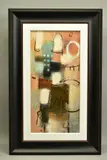 'Spatial Abstract I' an abstract composition from the by John and Elli Milan, mixed media on board, sold Jan 2021