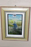 'BAMBINO NEL PAESAGGIO/CHILD IN THE LANDSCAPE, a young boy in a by Giuseppe Giannini, 1991, mixed media on paper, sold Dec 2020