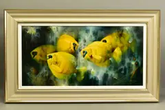 Tranquility vi by Jose Manuel Reyes, oil on board, sold Dec 2020