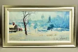 Snow on marshy ground by Rolf Harris, print, sold Dec 2020