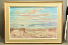 Summer shore, machrihanish by Tom Barron, oil on canvas, sold Nov 2020